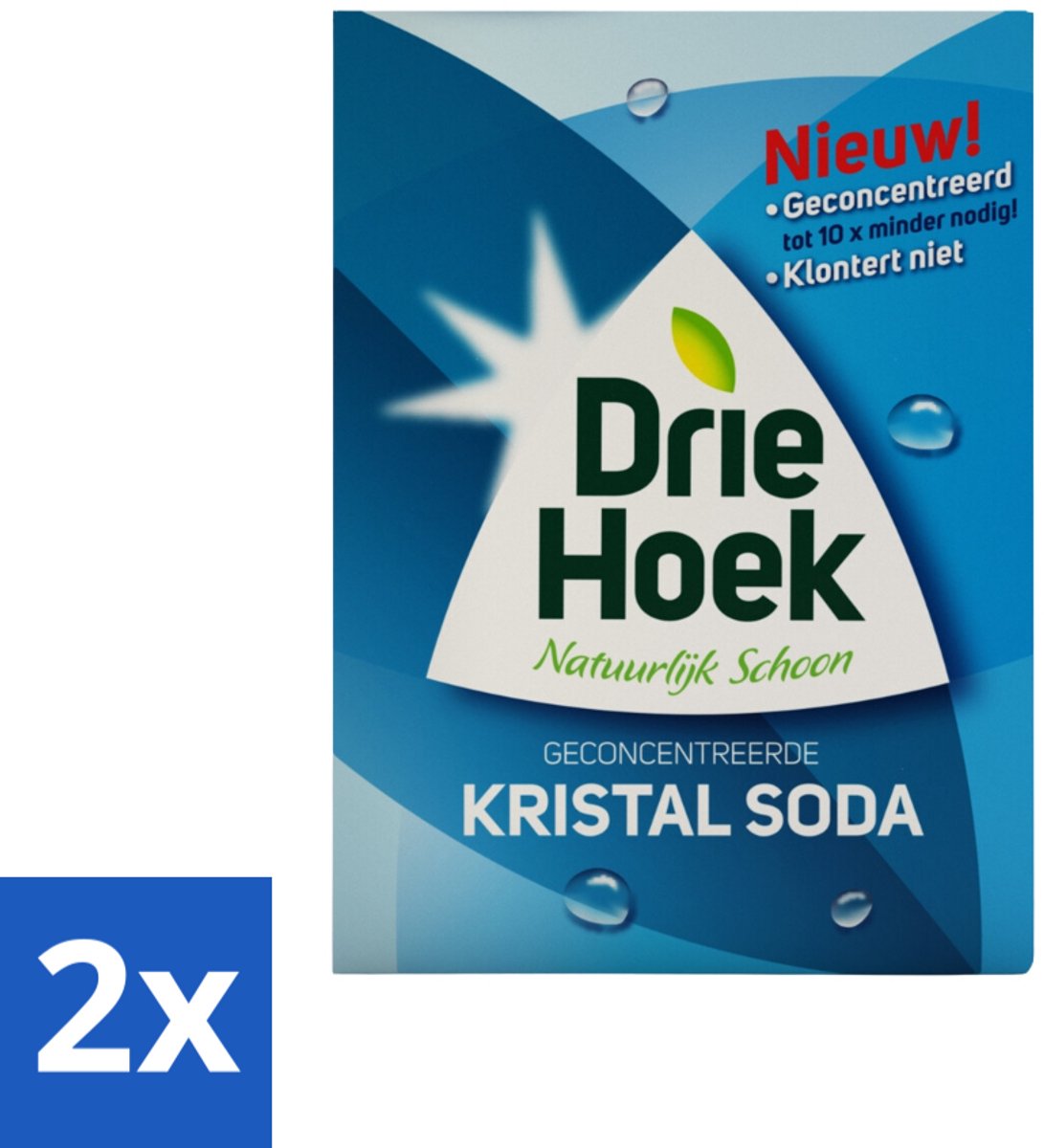 2 x Driehoek – Kristal Soda – 600 gr - Schoonmaakmiddel - Kristal Soda - Vuil Verwijderen - Geuren Verwijderen - Afvoer Reinigen