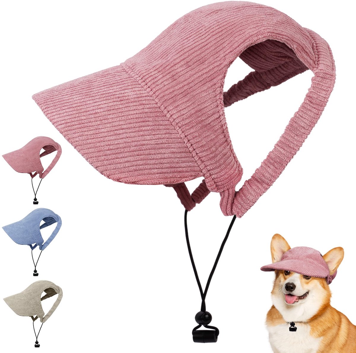 OFFCUP Hondenhonkbalpet Verstelbare Hondenzonnehoed met Oorgaten Buitenpet voor Honden Zomerreispet Zonnehoeden - ShopVlot
