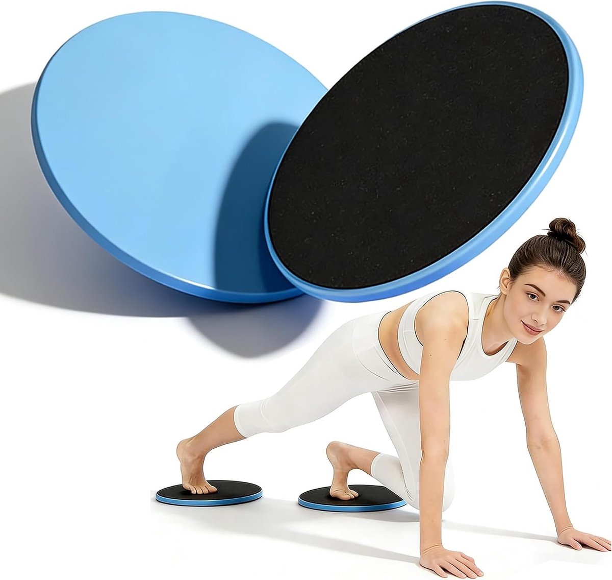 Dubbelzijdige core sliders voor pilates en fitness - Oefen schuifwielen voor tapijt en harde vloeren, draagbare schuifschijven voor yoga, core training en buikspieroefeningen, ideaal voor thuisgym