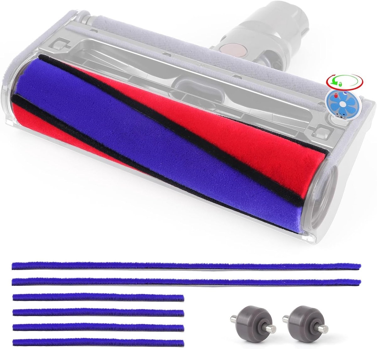 Zachte Vervangingsborstel voor Dyson V6 V8 V10 V11 Stofzuiger met Rollen en Pluche Strip, Onderdeel 966488-01, Ideaal voor Effectieve Reiniging en Onderhoud