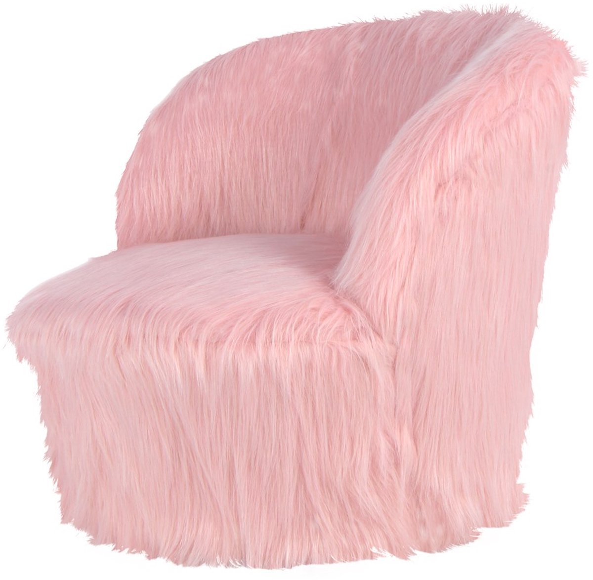 Padiro kinderfauteuil - lichtroze - imitatiebont - 47 x 45 cm - bohemian