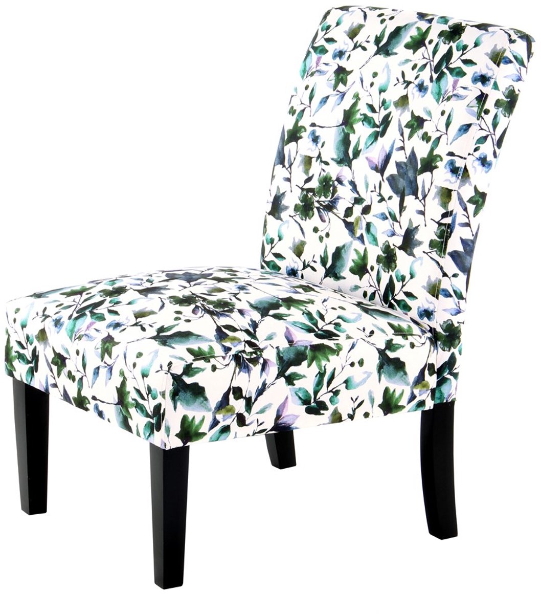 Padiro loungestoel - groen - stof - houten poten - botanisch