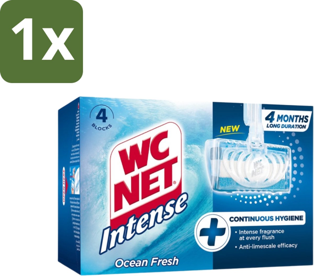 WC Net - Toiletblok - Ocean Fresh - 4 Blokjes - 1 stuk