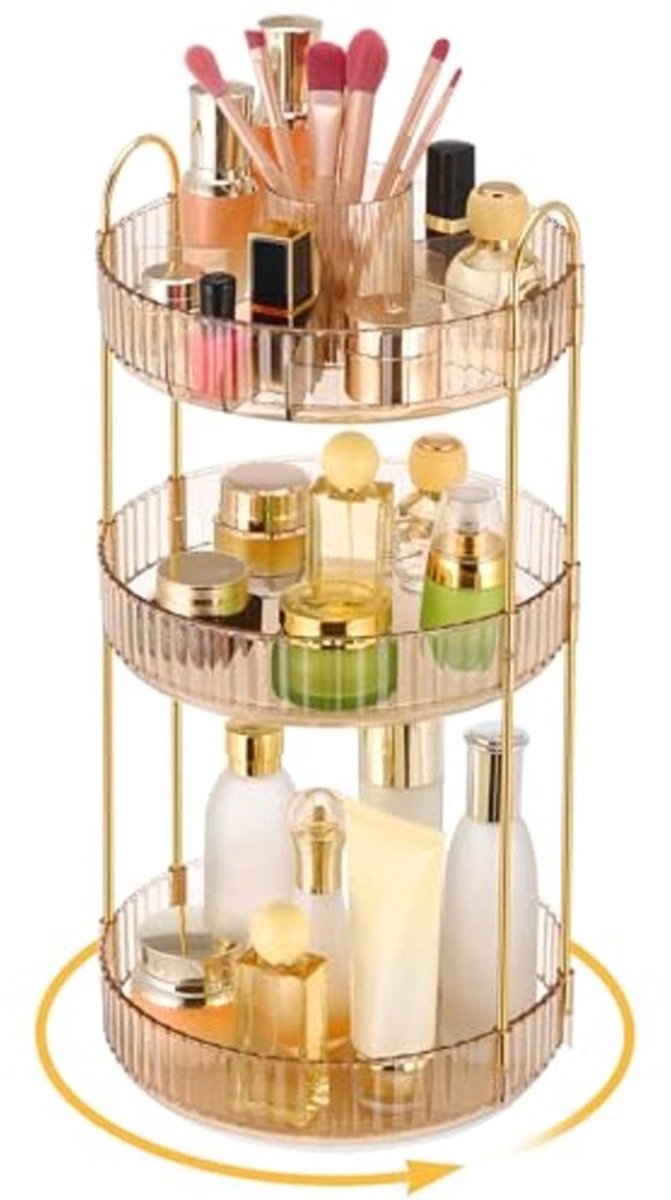 360° Rotating Makeup Organizer - Large Capacity Multifunctional Cosmetic Organizer for Dressing Table and Bathroom
