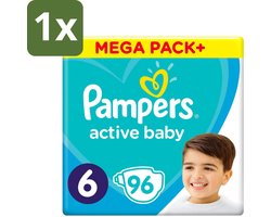Pampers - Active Baby - Luiers - Maat 6 (13-18 kg) - Extra Groot - 96 Luiers - 1 stuk