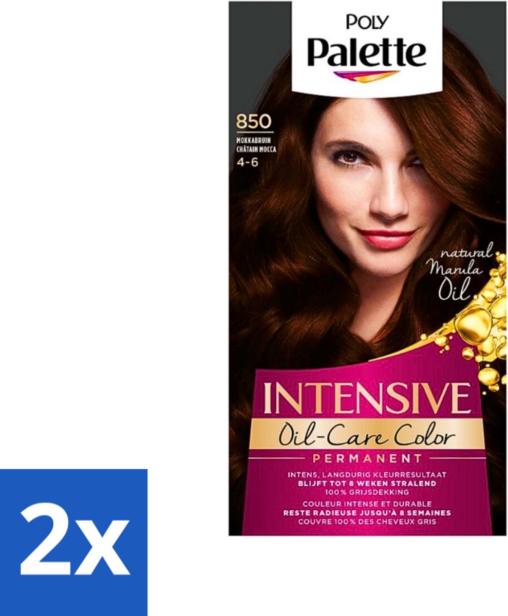 Poly Palette - Haarverf - Mokka Bruin 850 - 115ml - Voordeelverpakking - 2 stuks