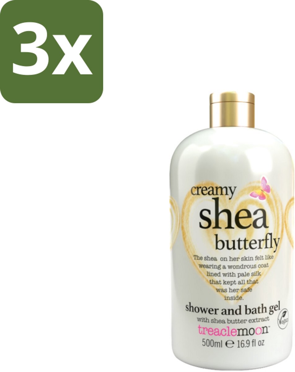 Treaclemoon – Bad- & Douchegel – Creamy Shea Butterfly – 500 ml - Bulkverpakking - 3 stuks