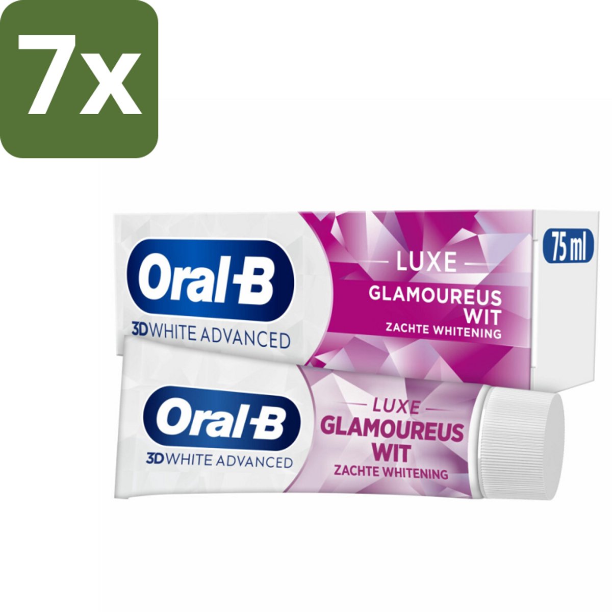 Oral-B - 3D White Advanced – Tandpasta – Luxe – Glamorous White – 75 ml - Bulkverpakking - 7 stuks
