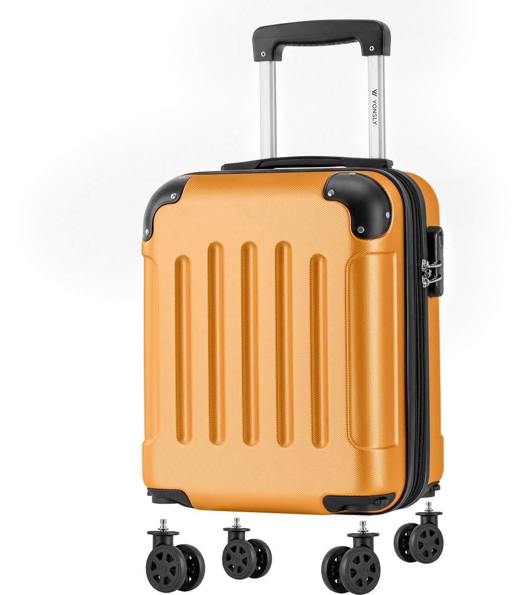 YONSLY Cabinekoffer met Afneembare Wielen - 46x31x20 cm - 25L - Oranje