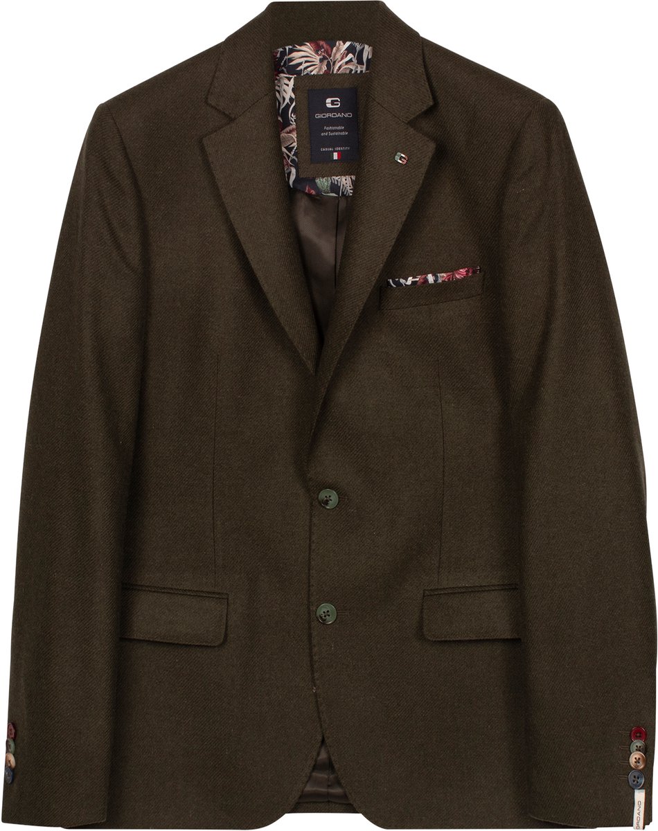 Giordano – Roberto – Heren – Blazer – Wol – Modern fit – Colbert – Groen – 622610-70