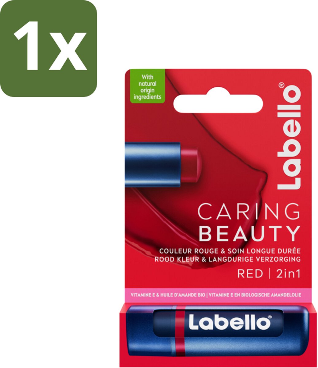 Labello –Lippenbalsem – Caring Beauty Red – 5,5 ml - 1 stuk