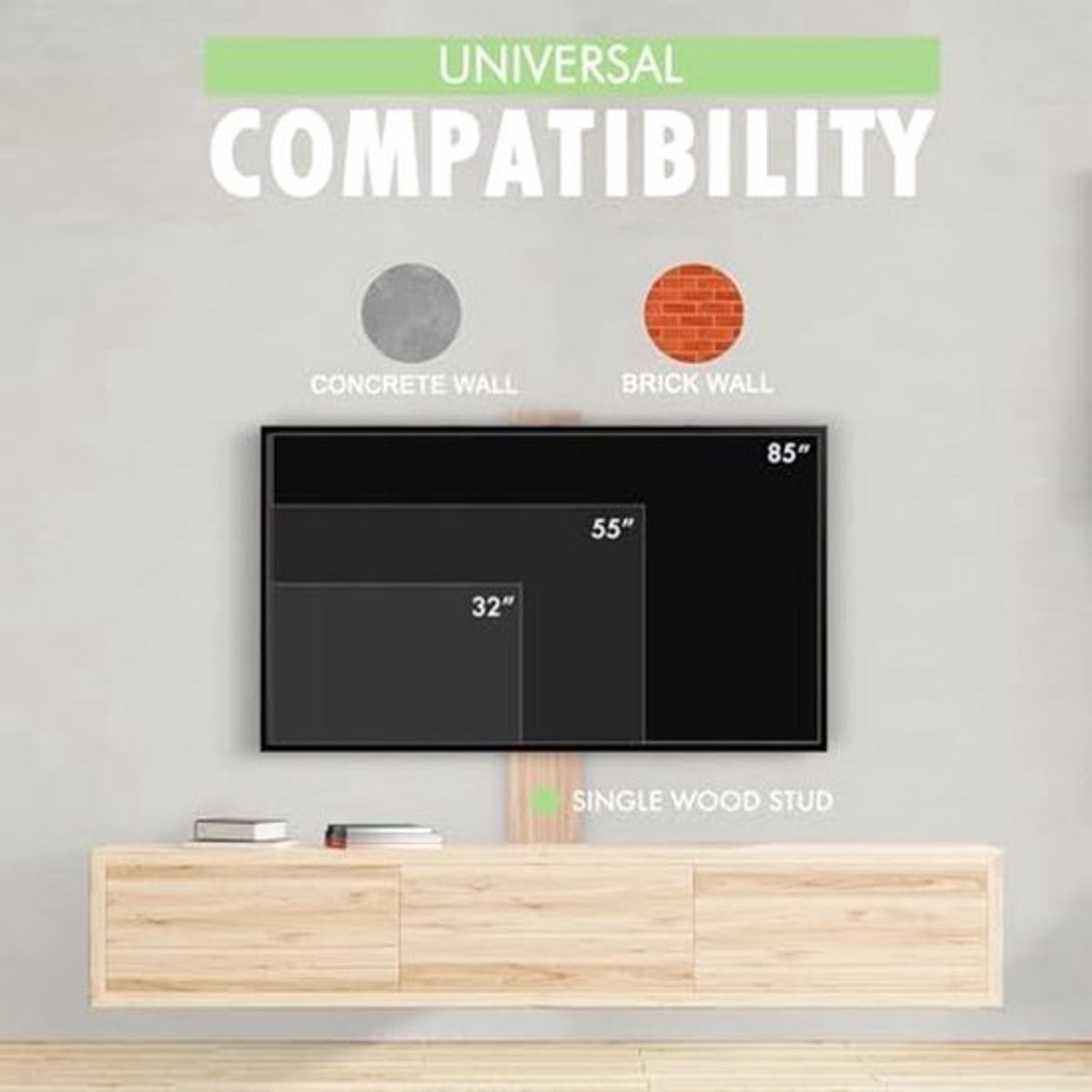Verstelbare TV Steun voor 32-85 inch - Geschikt voor LED, LCD en Plasmatelevisies tot 60 kg