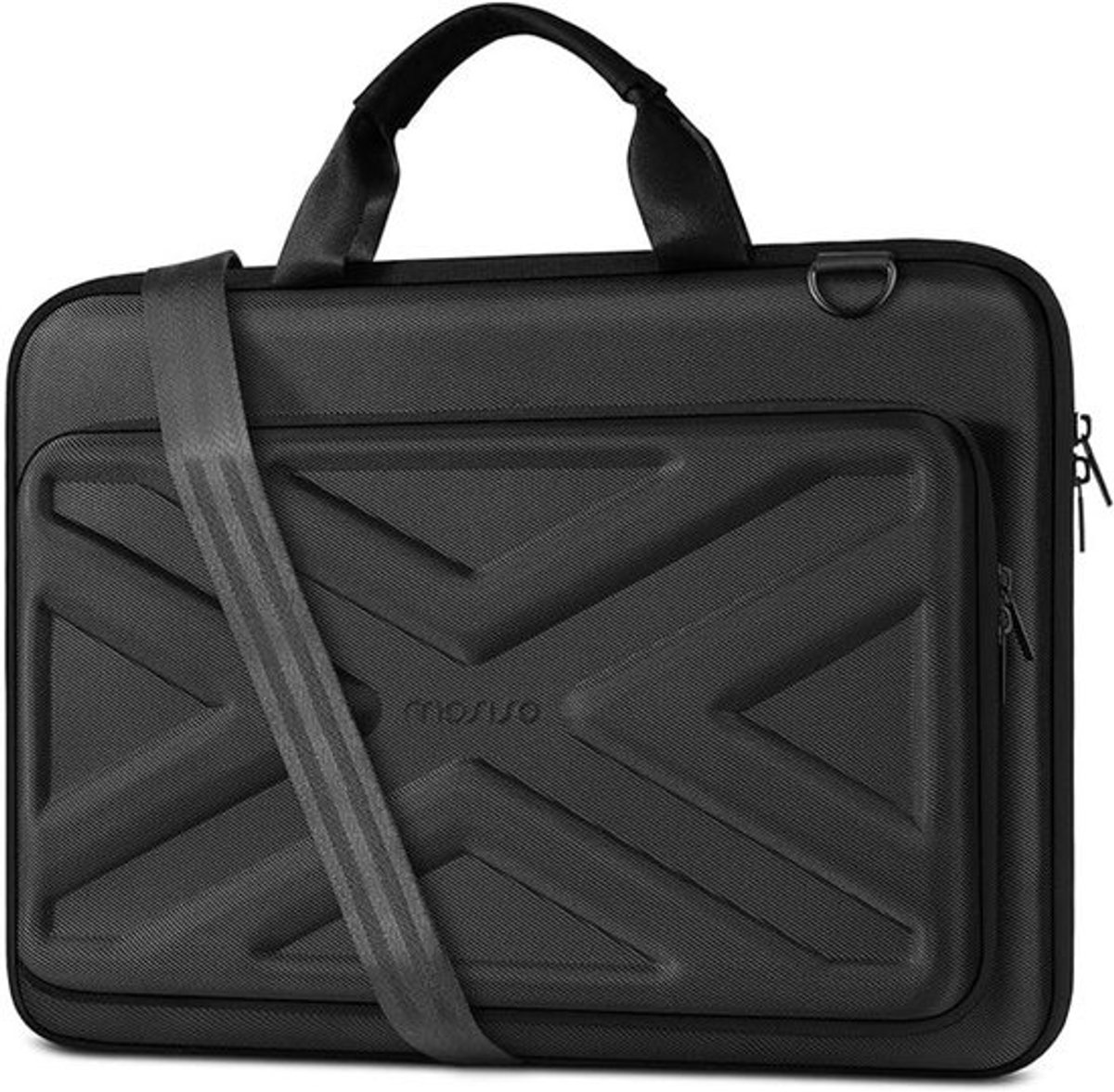 Hardshell laptop tas voor mannen en vrouwen met schouderriem en voorvak