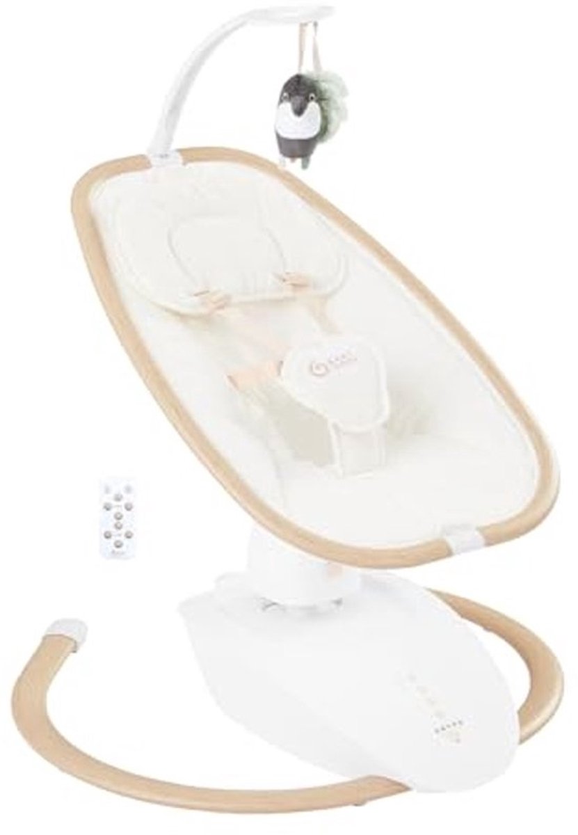 Elektrische Baby Schommel met Afstandsbediening en 90° Draaiende Zitting - Comfortabele Schommelbewegingen en Lullabies