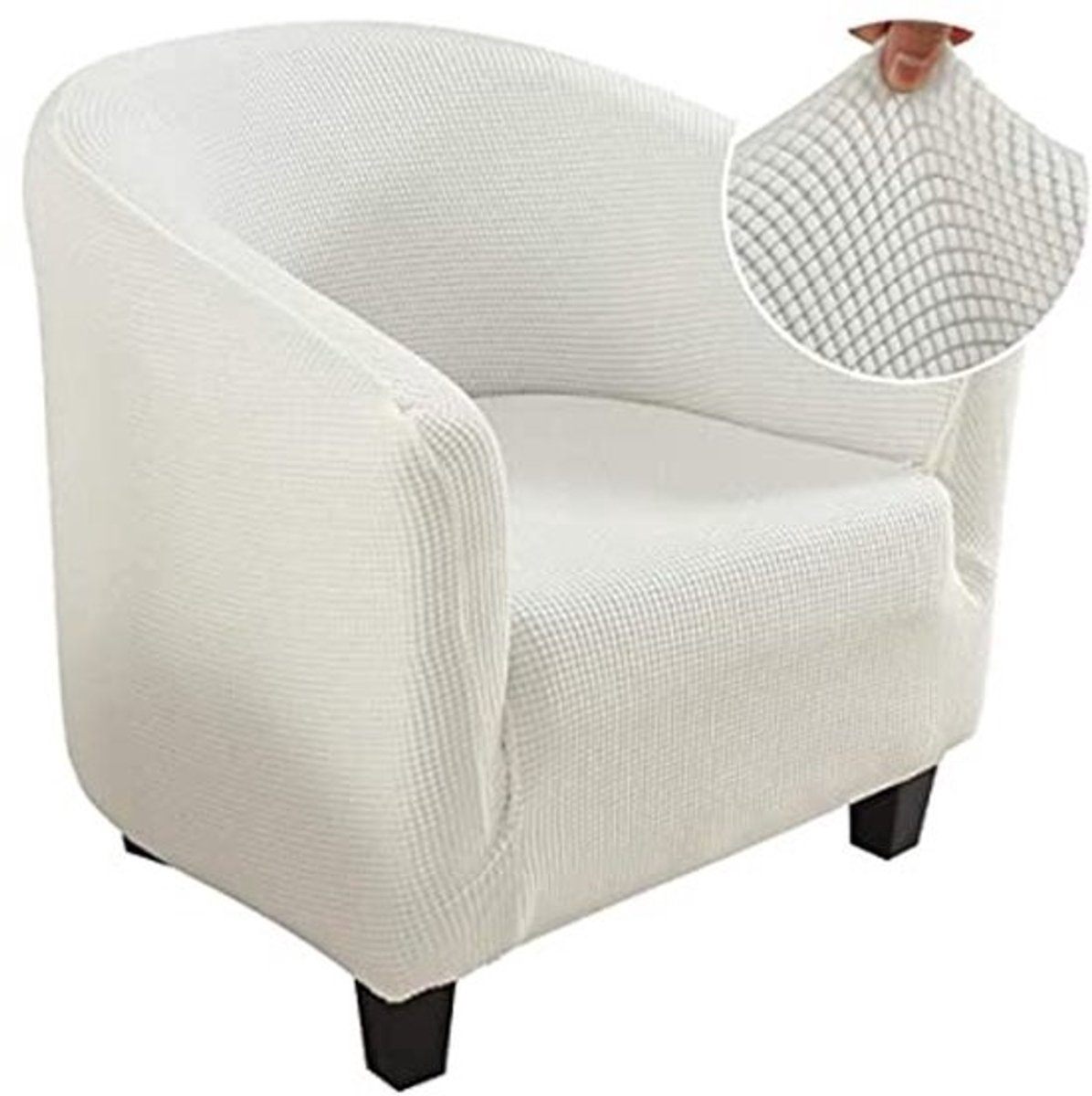 Club-stoelhoezen voor fauteuils - 2 Stuks, Hoge Stretch, Witte Meubelbeschermer