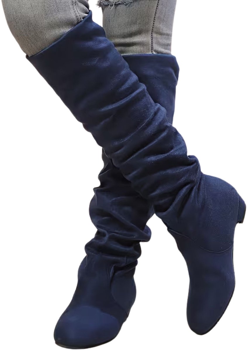 Currero Dames Cowboy Laarzen Hoge Hak Enkellaarzen Kniehoge Western Boots Chelsea 37 5 Blauw