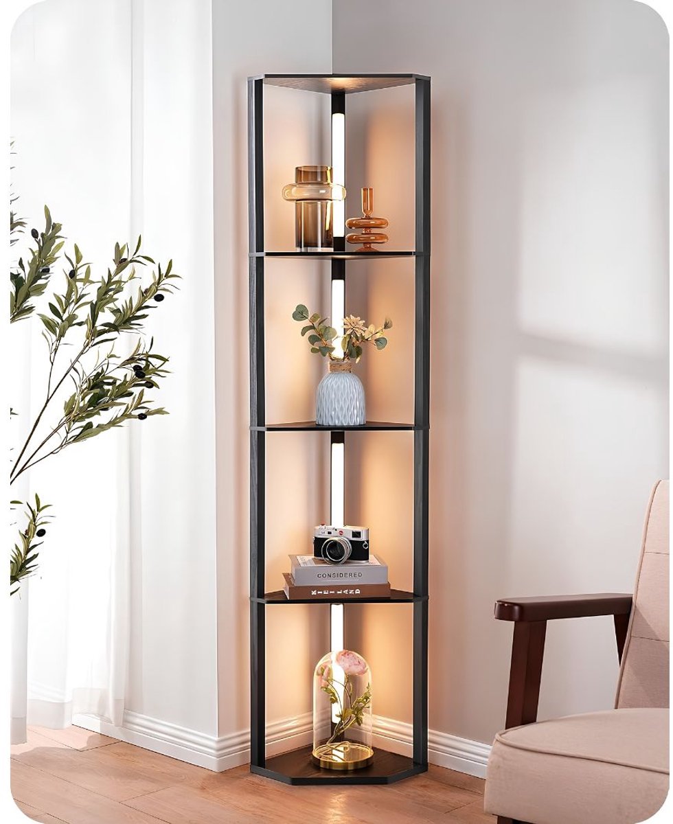 LNMsolutions® Vloerlamp - Vloerlampen Woonkamer - Vloerlamp Dimbaar - Zwart - 44cm x 34cm x 16cm