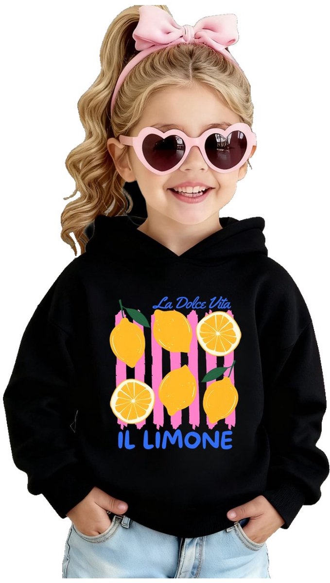 Currero Hoodie Meisjes Warme Hoodie Met Capuchon Comfortabele Sweater Meisje Casual Trui Pullover Meisjestrui 3-4 Jaar Zwart