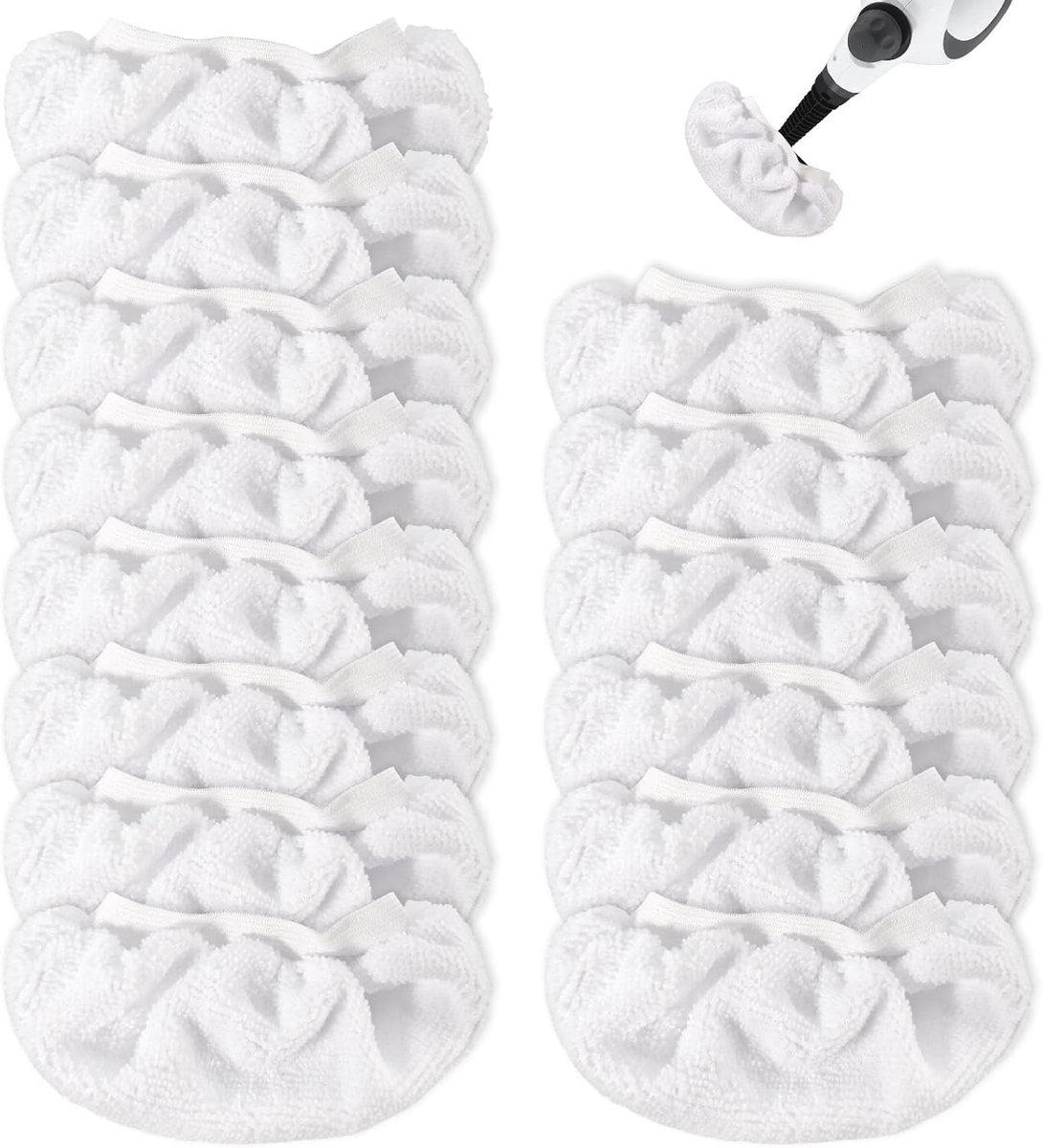 Set van 12 Herbruikbare Microvezel Stoomreiniger Pads - Wasbare Vervangcovers voor Handheld Stoomreinigers en Effectieve Schoonmaakaccessoires
