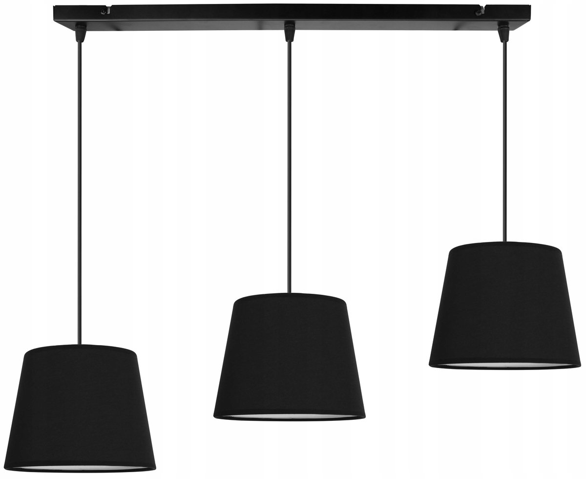 Merkloze hanglamp met 3 kegelvormige lampenkappen, verstelbaar
