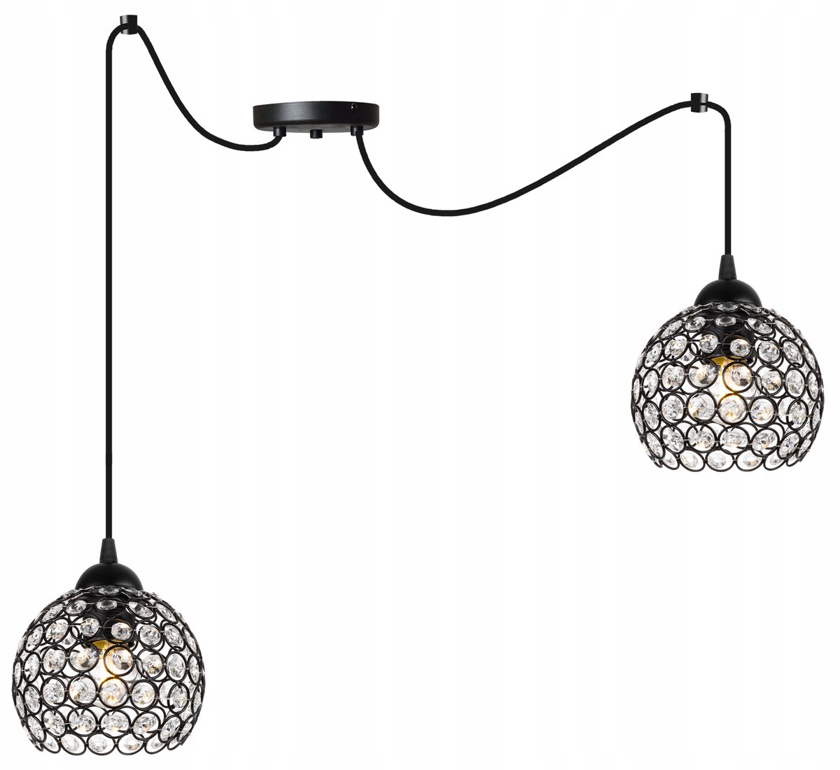 Merkloze Hanglamp Kristal Zwart Metaal - Stijlvolle Glamour Verlichting