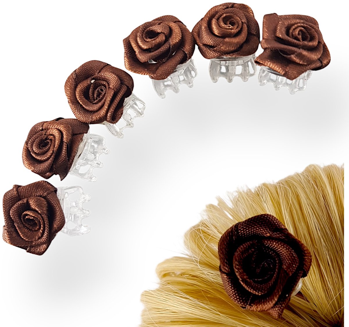 Rozenkwast Haarclip - Bloem Haaraccessoire met Klem
