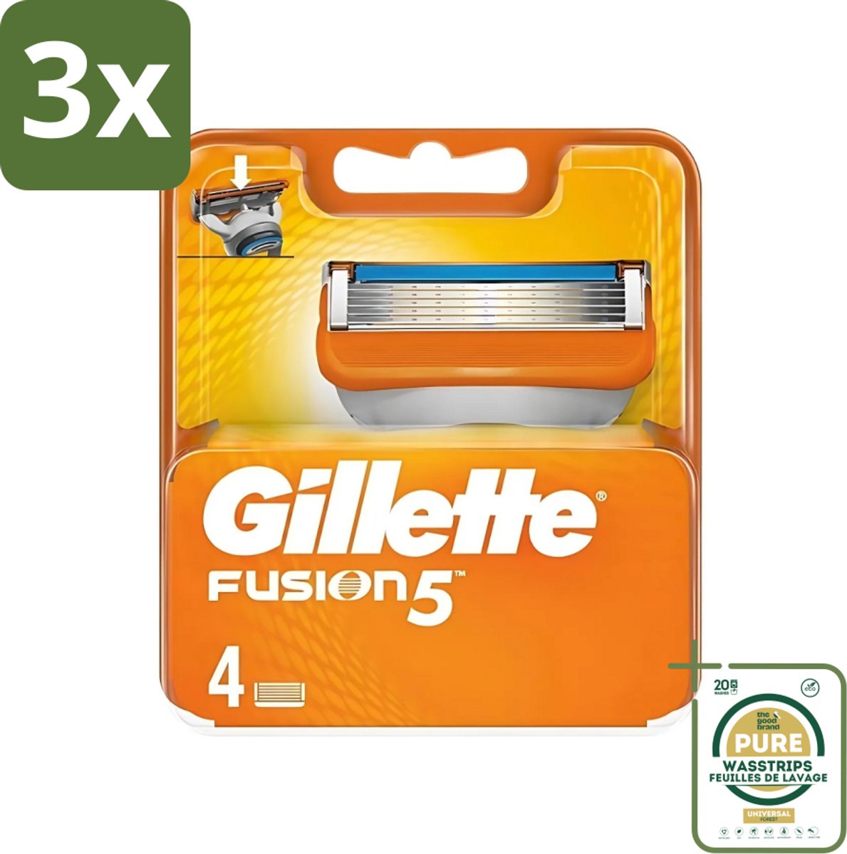 3 x Gillette - Fusion 5 - Precisie en comfort - 4 Navulscheermesjes - Grootverpakking - Scheermesjes - Scheerbeurt - Comfortabel Scheeren - Huidverzorging - Anti-frictie
