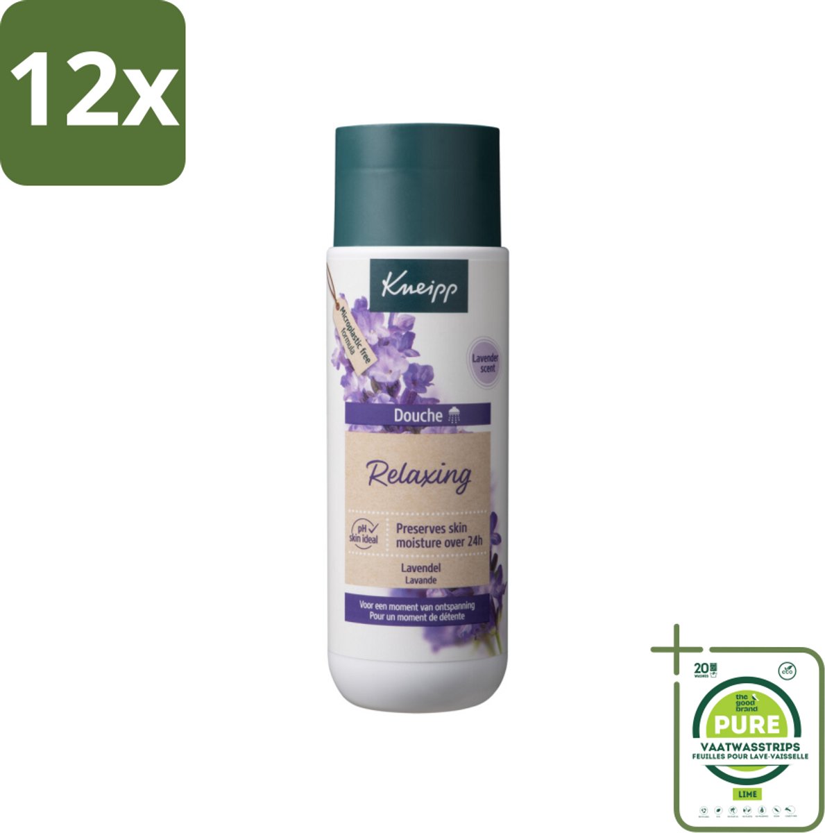 Kneipp Douche Relaxing 200 ml - Voordeelverpakking - 12 stuks - Douchegel - Ontspannende geur
