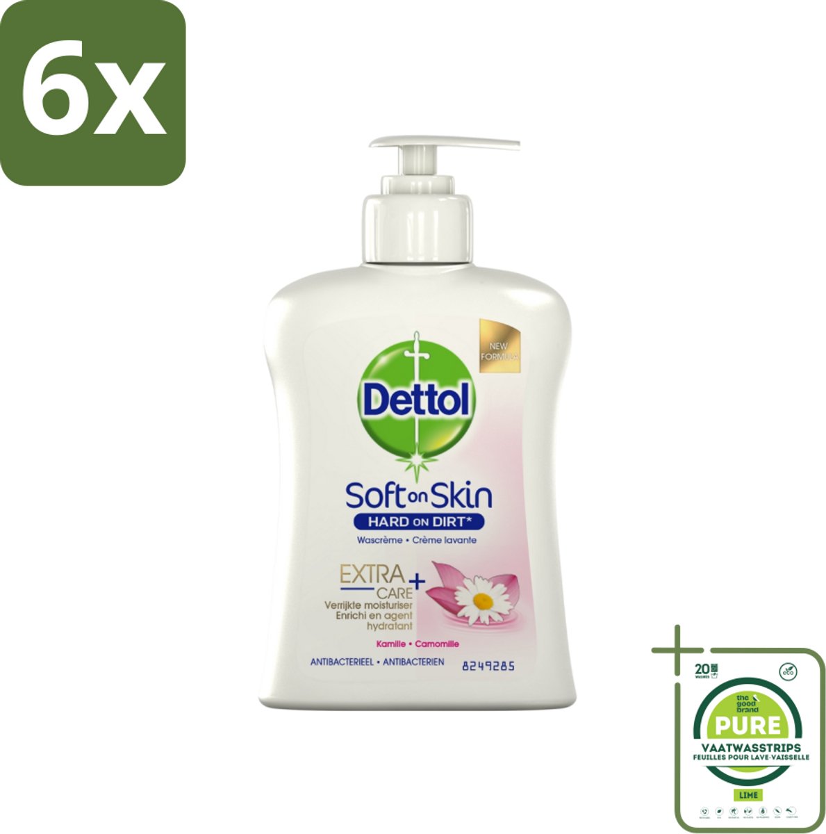 Dettol - Handzeep - Antibacterieel - Hydraterend - Kamille - 250 ml - Voordeelverpakking - 6 stuks - Handzeep - Antibacterieel