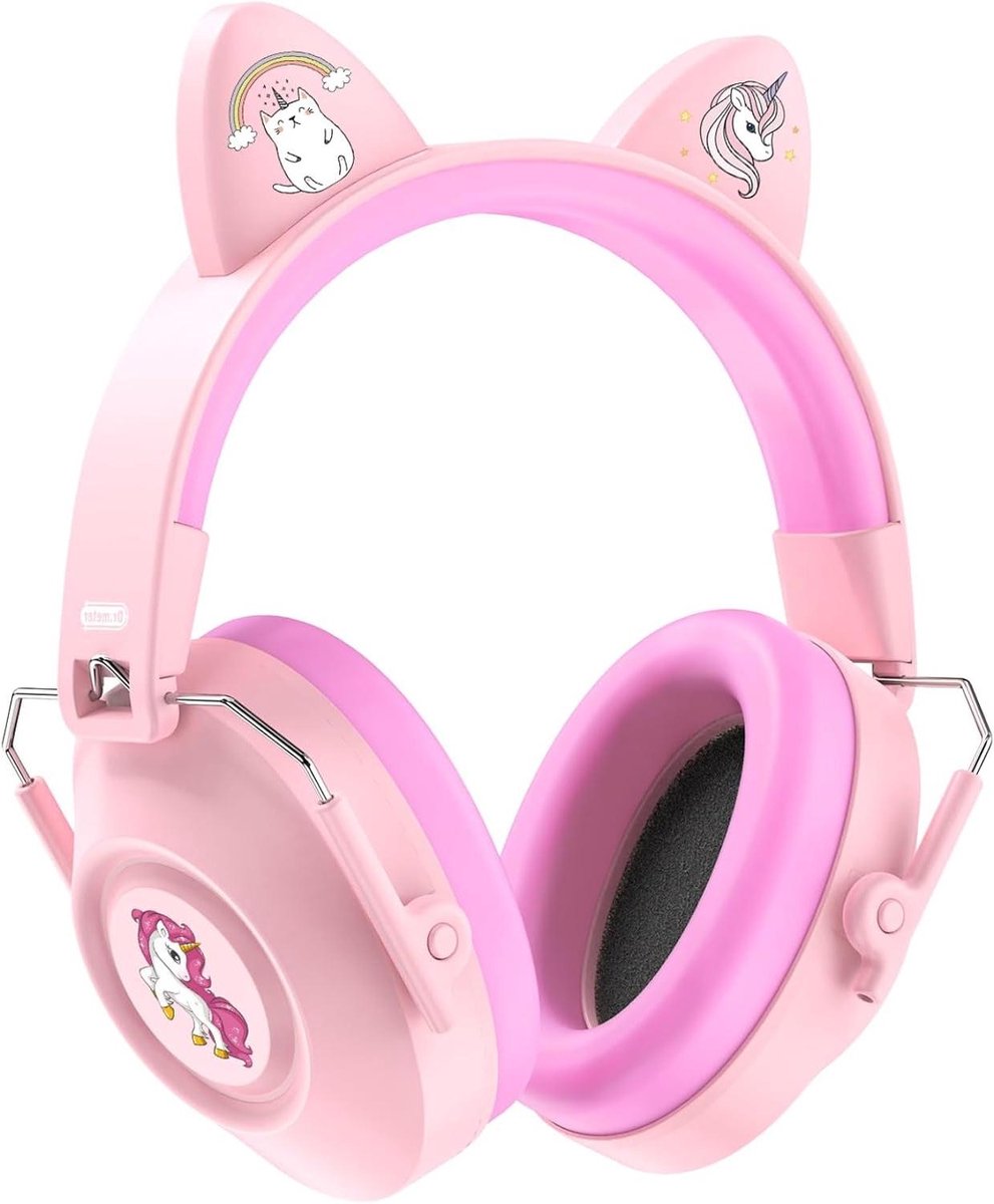 Kinder Gehoorbescherming - Geluidsdempende Koptelefoon - Gevoelige Oren - SNR 32dB Geluidsreductie - One Size - Roze