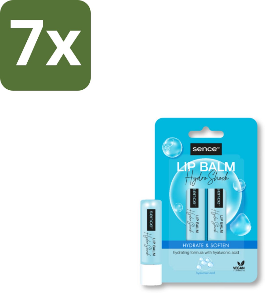 7 x Sence Lippenbalsem Normaal Hydro Shock 2 stuks per verpakking - Lippenbalsem - Lippen Verzorging - Droge Lippen - Gezonde Lippen - Lippen Bescherming
