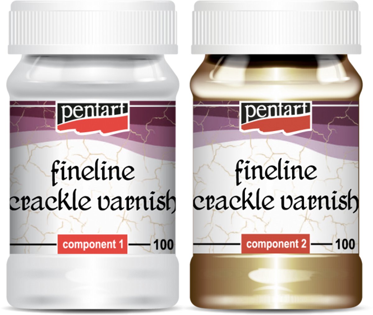 Pentart Fineline 2-Componenten Craquelé Vernis 2 x 100 ml.
