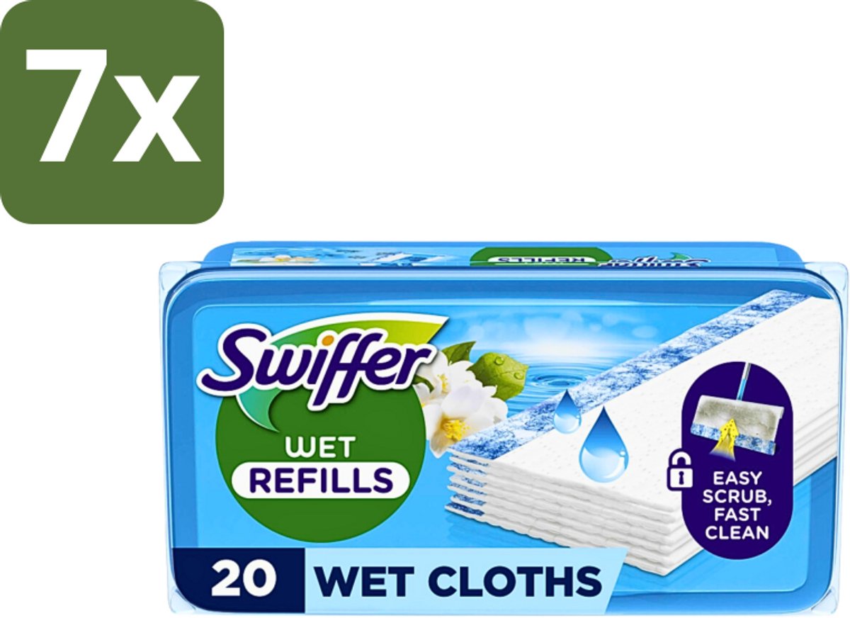 7 x Swiffer - Wet Vloerdoekjes Citrus - Navulling - 10 Doekjes - Vloerdoekjes Citrus - Vloerdoekjes Wet - Vloerdoekjes Navulling - Vloerdoekjes Citrusgeur - Vloerdoekjes Voor Tegels