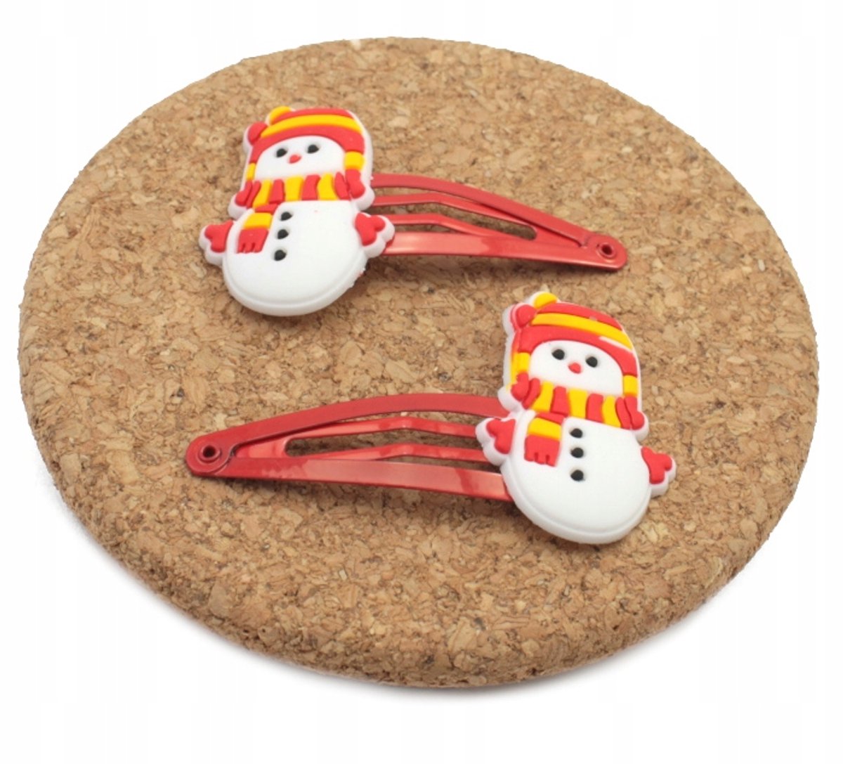 Kerst haarspeldjes set van 2, sneeuwpop design