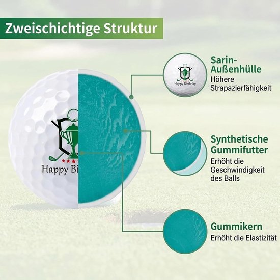 Set van 3 grappige golfballen als verjaardagscadeau voor golfliefhebbers, inclusief opbergtas en unieke ontwerpen — afbeelding 2