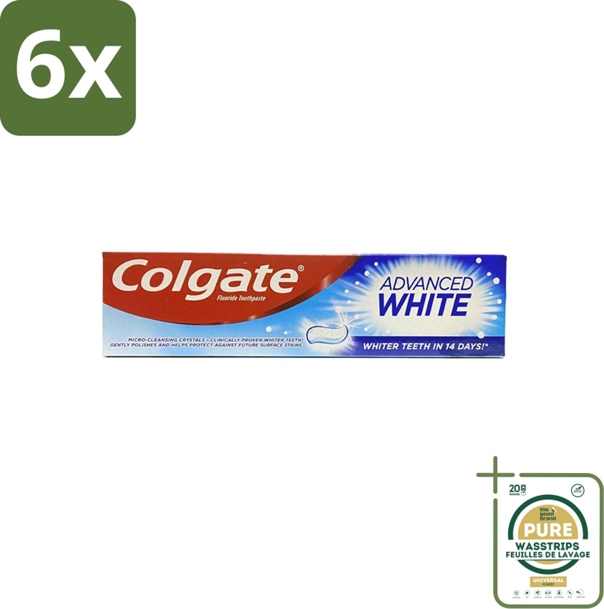 Colgate - Advanced White - Tandpasta - 100ml - Voordeelverpakking - 6 stuks - Vlekverwijdering - Tandbederf