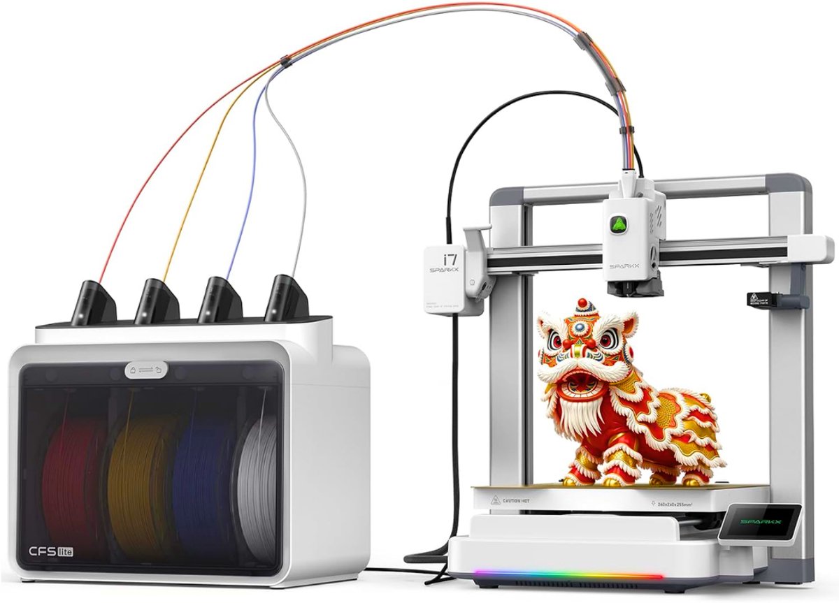Creality SPARKX i7 Color Combo 3D-printer - met CFS Lite - Multicolor - 4 kleuren - Printfout Detectie - Wifi - AI-camera - 500 mm/s Printsnelheid