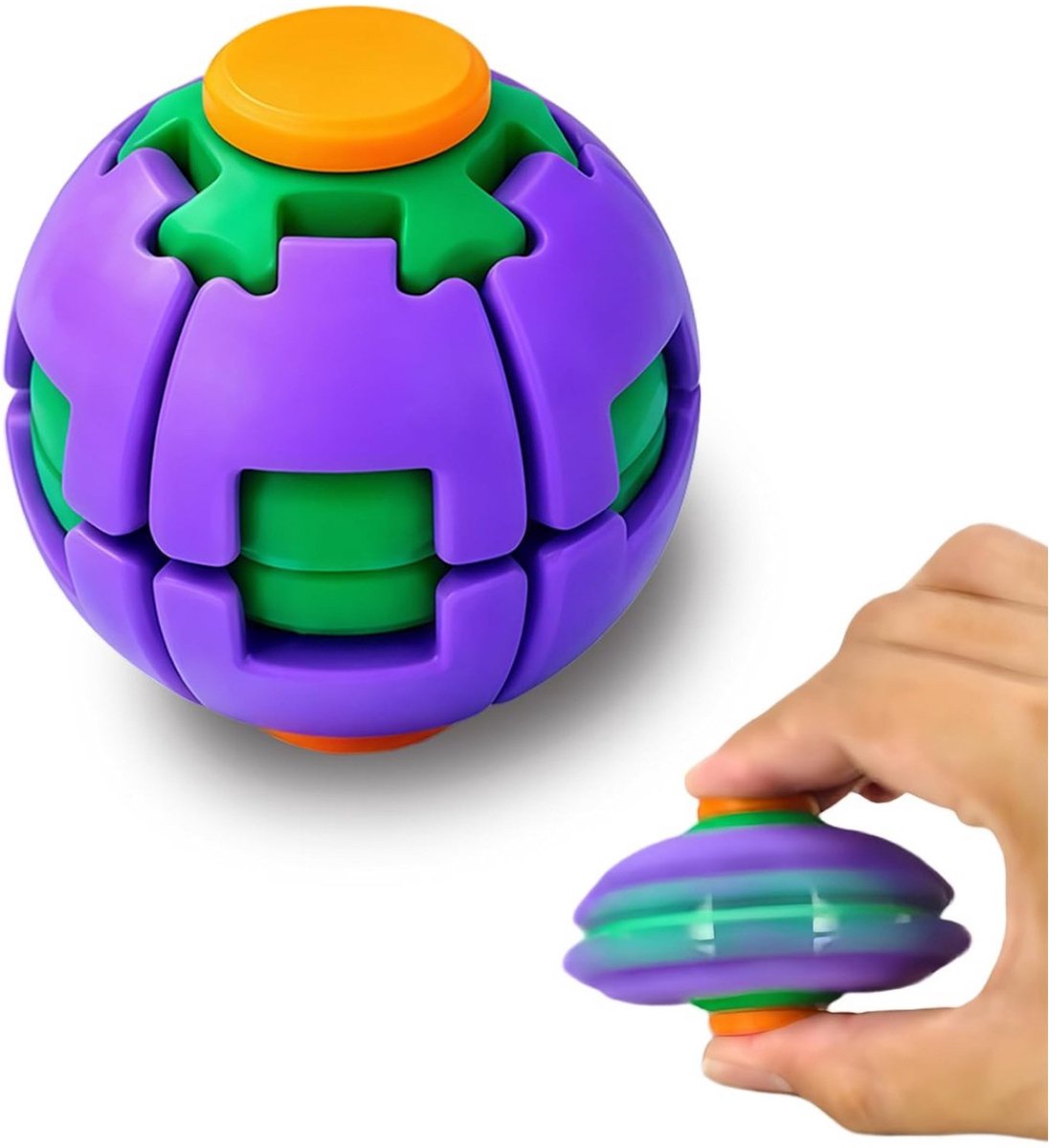 Fidget bal/Spinner bal/Stress bal/3D geprinte knijpbal/stressverlichting/Blauw en Paars