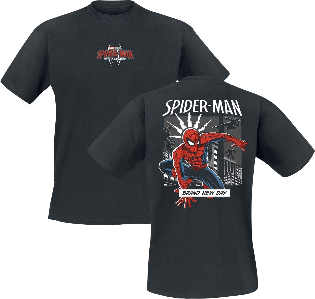 Spider-Man Comic Spider Heren T-shirt - zwart - L