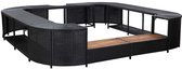 vidaXL - Spa-ombouw - vierkant - 268x268x55 - cm - poly - rattan - zwart