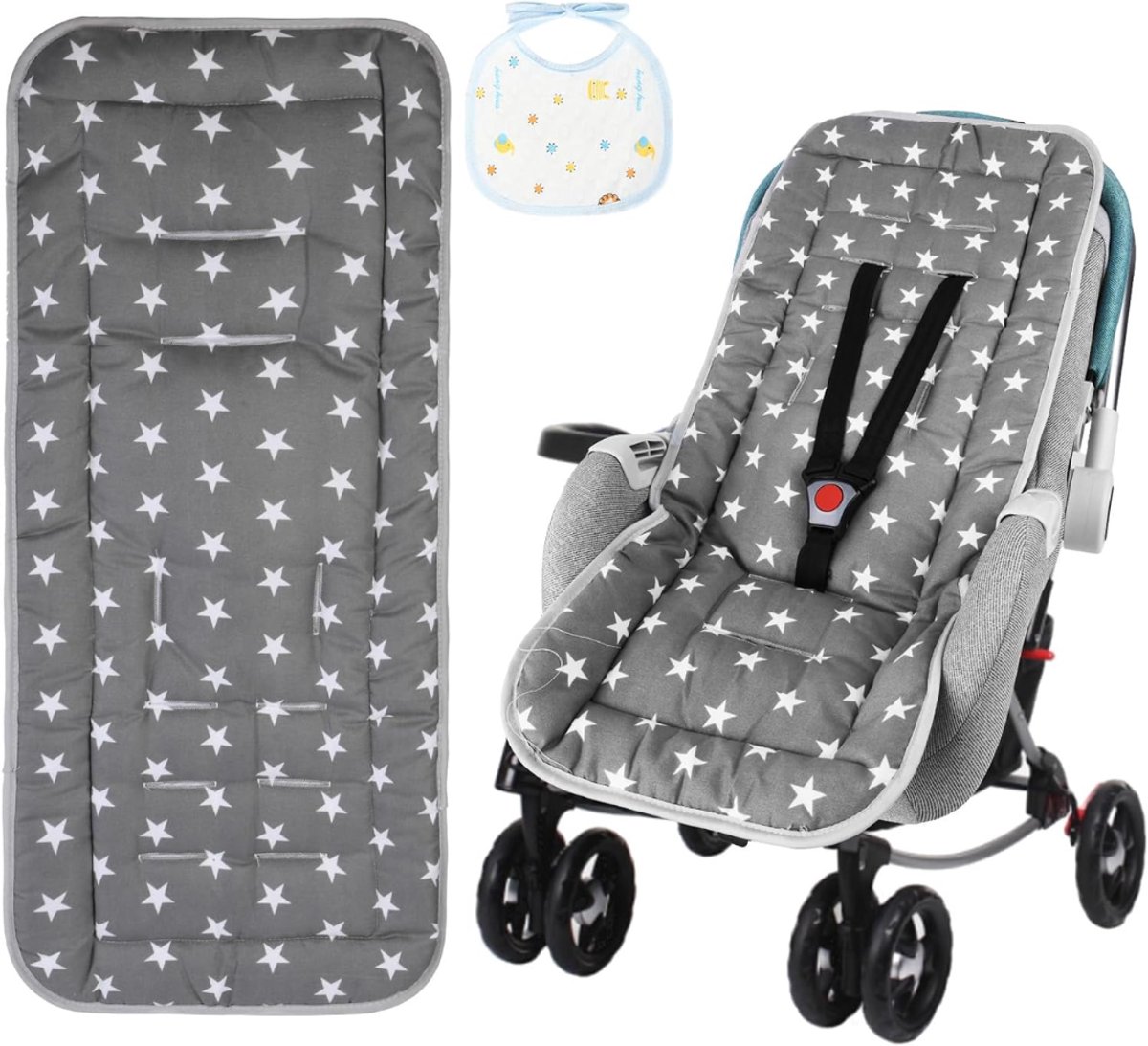 Allvia® Buggy Inlegkussens - Guggy Inleg - Buggy's - Grijs - 29cm x 18cm x 3cm