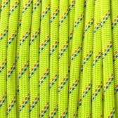 Rol 100 meter - Lime Green striped Paracord 550 - #31