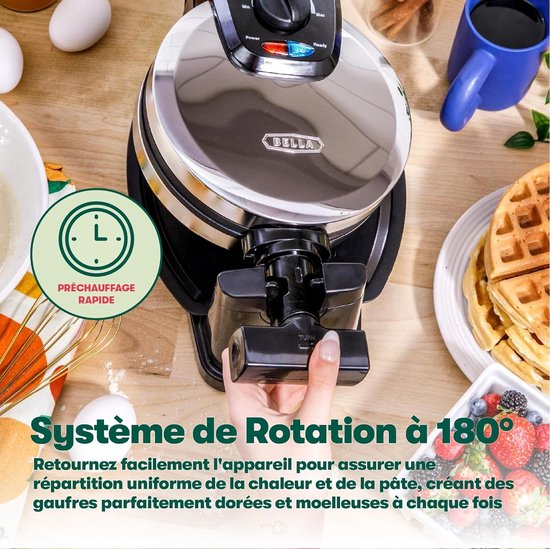 Wafelijzer - Wafelmaker - Ontbijt Maken - 4 Wafels Per Keer - 17.8 cm - RVS — afbeelding 4