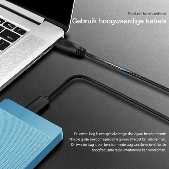 Ploutos® Harde Schijf - Draagbare Harde Schijf voor PC, Laptop & Console - Ultradunne Draagbare Harde Schijf - Lichtblauw - 30cm x 21cm x 4cm van ploutos — afbeelding 3