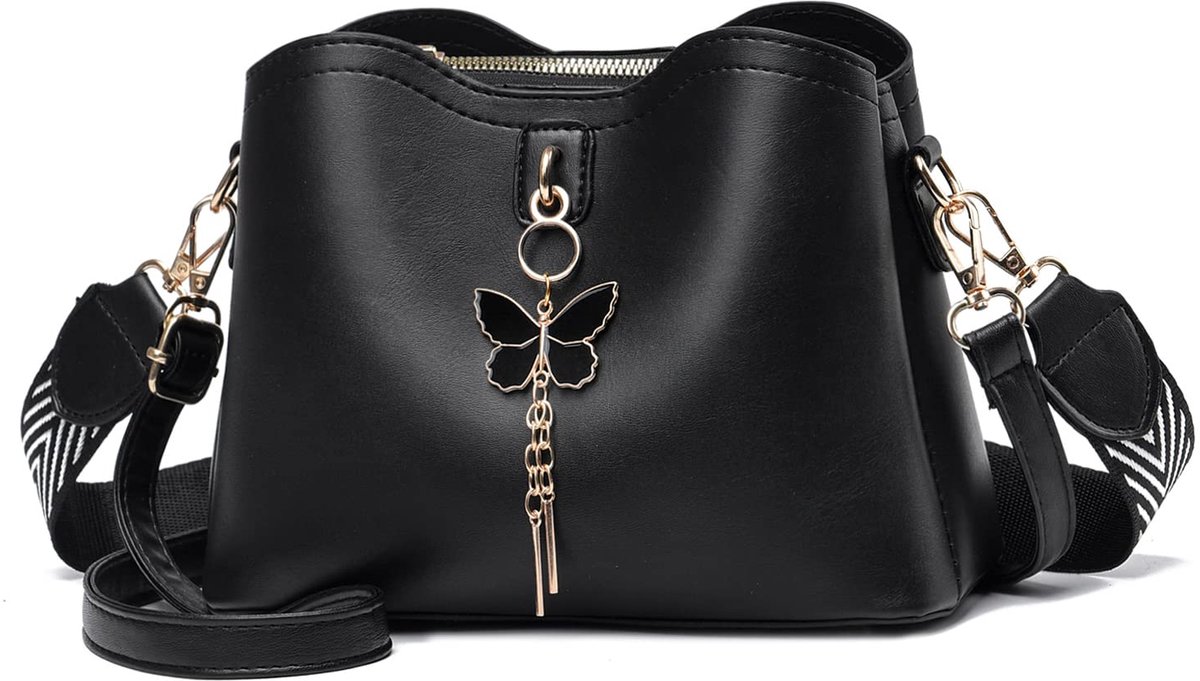 Xiaoyu Small Crossbody Bags for Women Fashion Purses for Teenage Girls Lightweight Handbags Shoulder Bag (Black) - ShopVlot