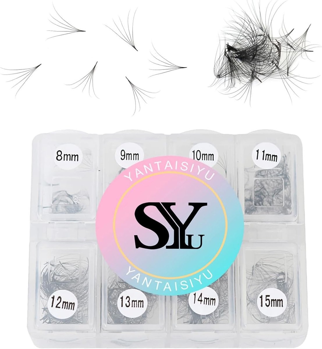 600 Stuks 5D Easy Fan Wimperextensions Mix 8-15mm Premade Volume Wimpers C Curl voor Professioneel Gebruik