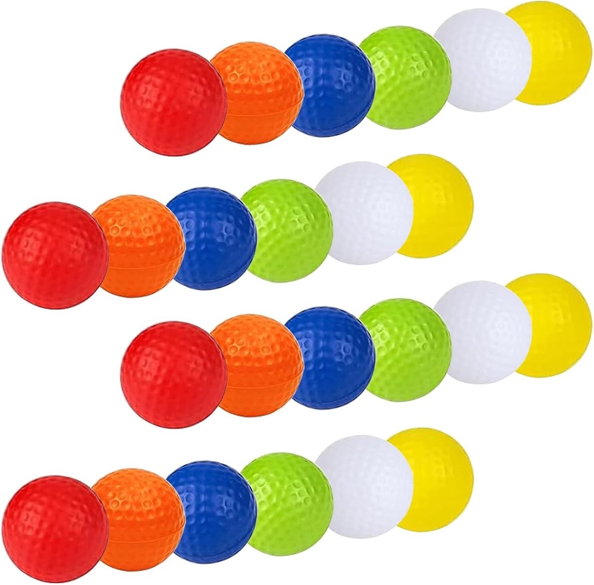 Set van 24 Mini Golfballen in Kleurrijke Variaties, Ideaal voor Training en Indoor of Outdoor Gebruik