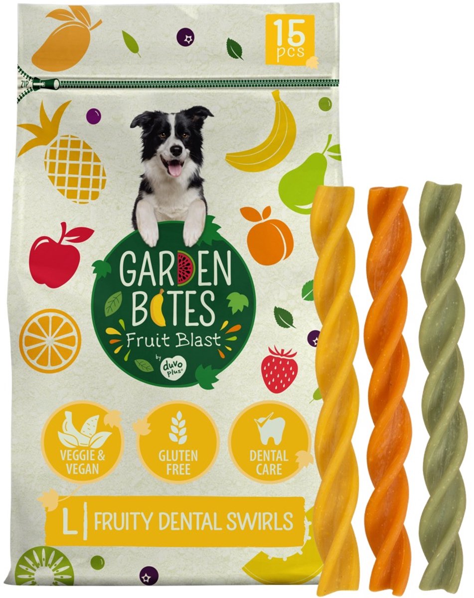 Garden Bites Fruity Dental Swirls hondensnack L