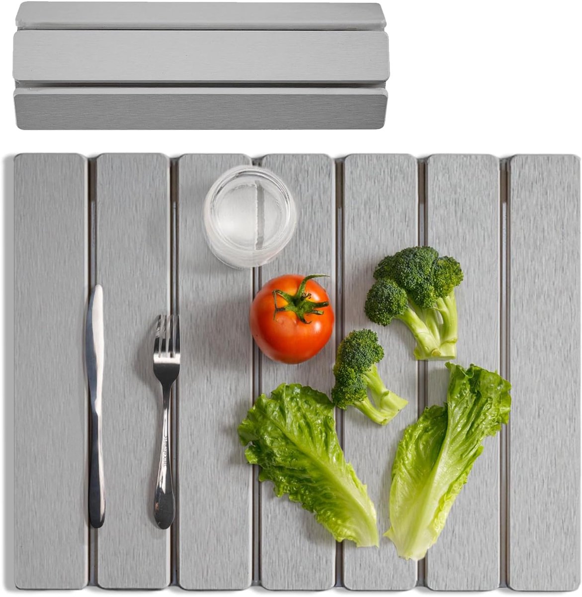 Meowoo Droogmat voor aanrecht, opvouwbare diatomeeënaarde mat voor bad en keuken, super absorberend, sneldrogend - ShopVlot