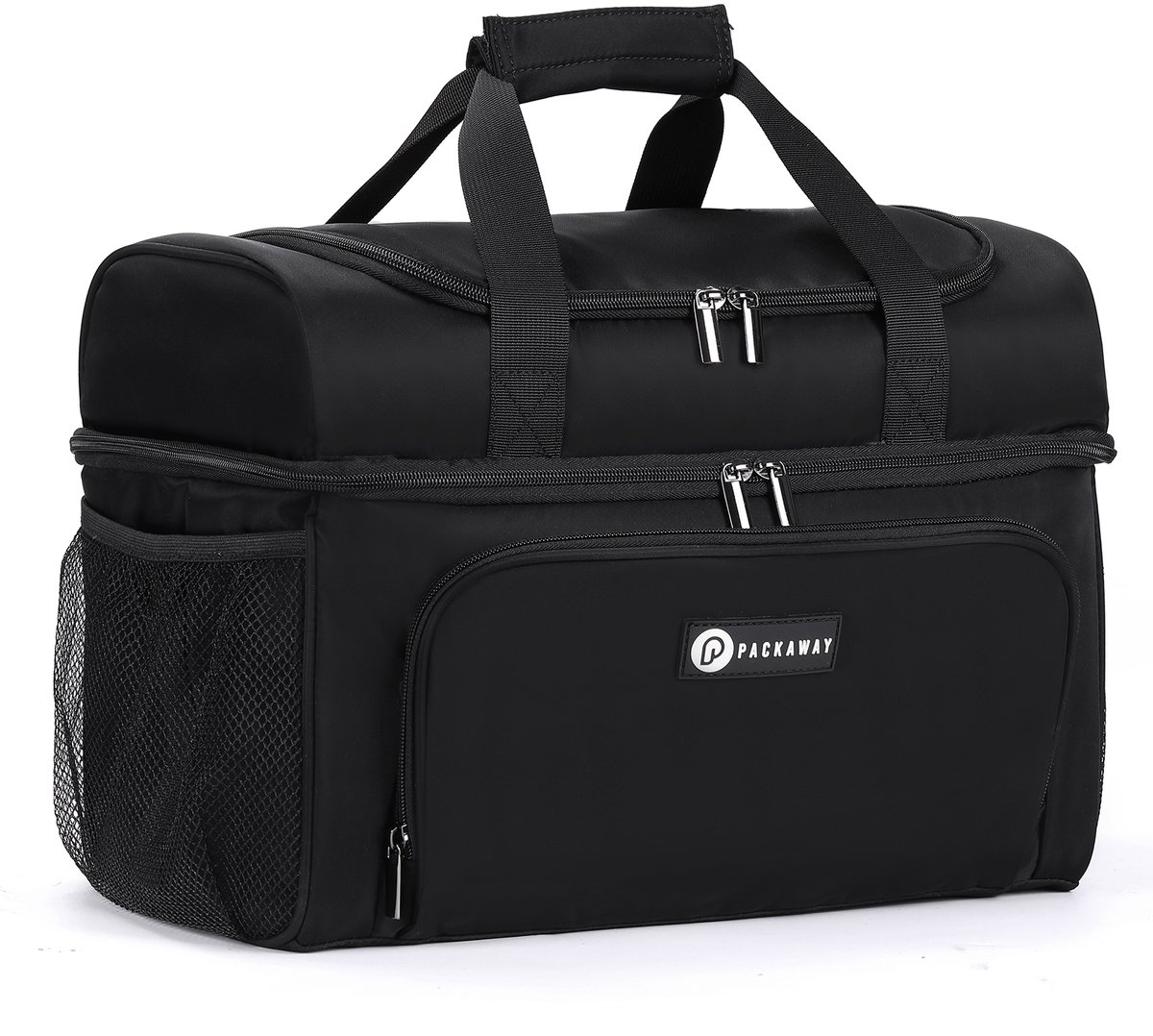 Packaway Koeltas 20L - Lunchtas - Inclusief 4 Koelelementen - Dubbel Compartiment - 4-Laags Geïsoleerd - Waterafstotend - Signature Black — cadeau in Sport & Outdoor - foto 2